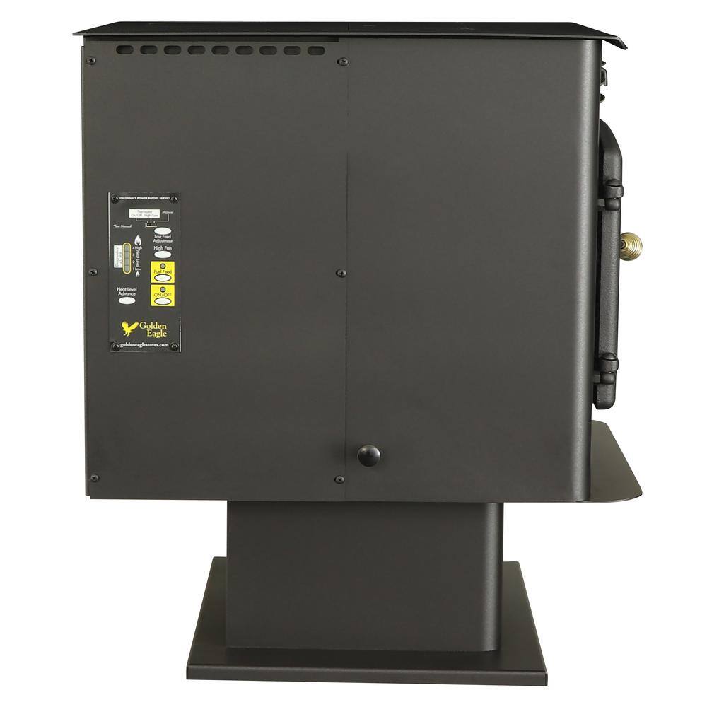 Black Steel Freestanding Pellet Stove with Blower