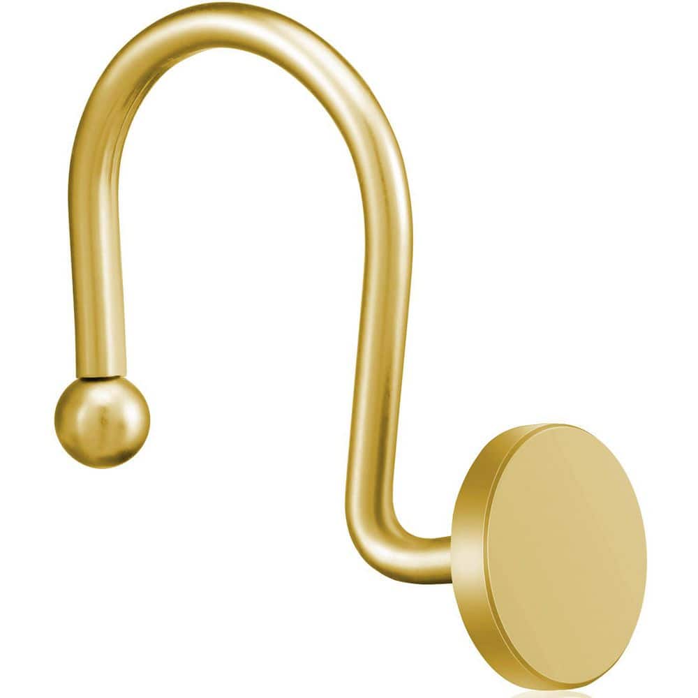 Heavy Duty Stainless Steel Shower Curtain Hooks Modern Shower Curtain Hangers Set of 12, Round Heavy Duty Design in Gold price history on PriceWatchPro