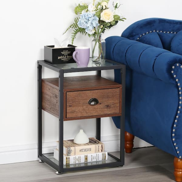 VECELO Nightstand Bedside Table Living Room Sofa End Table 