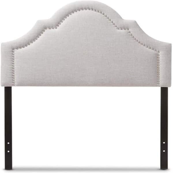 Beige Twin Size Fabric Upholstered Headboard, Sturdy Wood Build Headboard for All Bed Frames