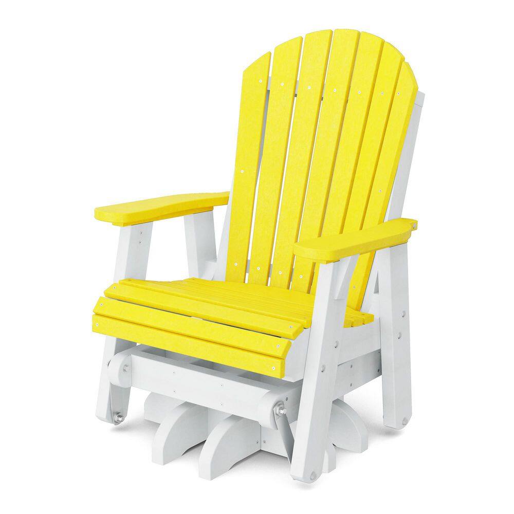 Heritage 1-Person Lemon Yellow and White HDPE Plastic Outdoor Swivel Glider price history on PriceWatchPro