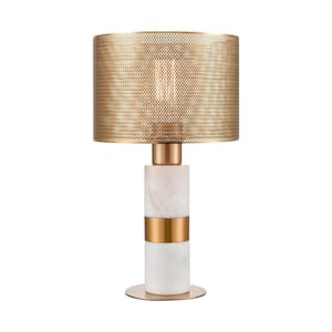 Sureshot 15 in. Aged Brass Table Lamp