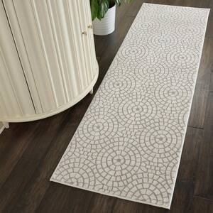 Urban Chic Cream 2 ft. x 7 ft. Tiled Contemporary Runner Area Rug