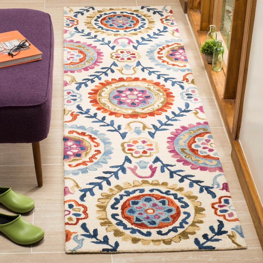 Suzani 2 ft. x 12 ft. Ivory/Multi Floral Trellis Runner Rug price history on PriceWatchPro