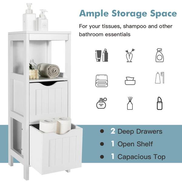 ANGELES HOME 12 in. W x 12 in. D x 35 in. H White Freestanding