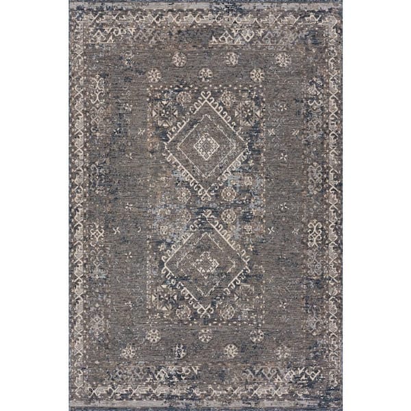 Liorisse Traditional Navy 8 ft. x 10 ft. Outdoor Area Rug