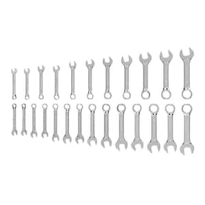 1/4-3/4 in. 6-19 mm Stubby Combination Wrench Set (25-Piece)