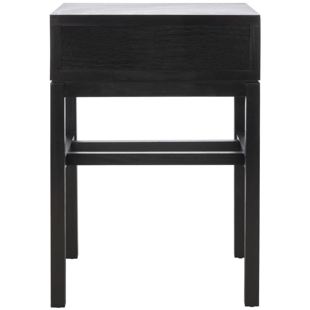 Ajana Black and Greige Wood Metal Accent Table with Storage