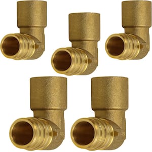 3/4 in. x 3/4 in., Pex A  Lead Free Brass 90° for Use in Tubing, Pex A x Female Sweat Expansion Pex Elbow (Pack of 5)