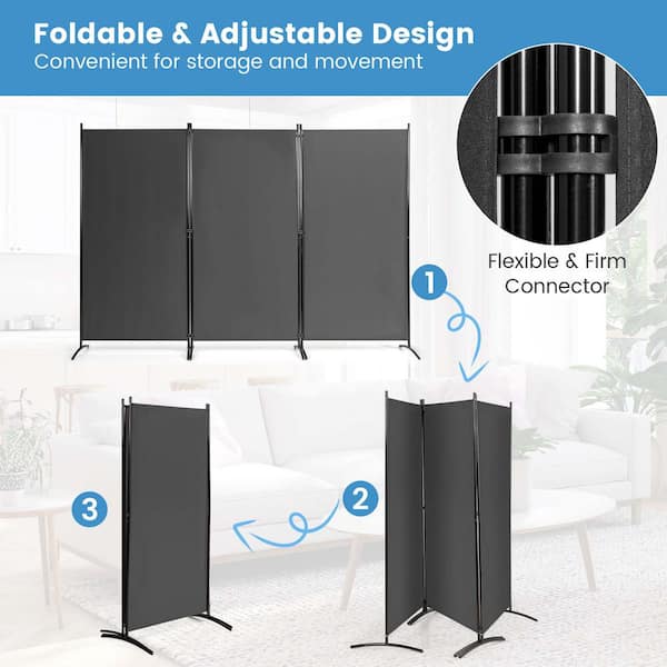 Costway 3-Panel Room Divider Folding Privacy Partition Costway 3-Panel Room Divider Folding Privacy Partition