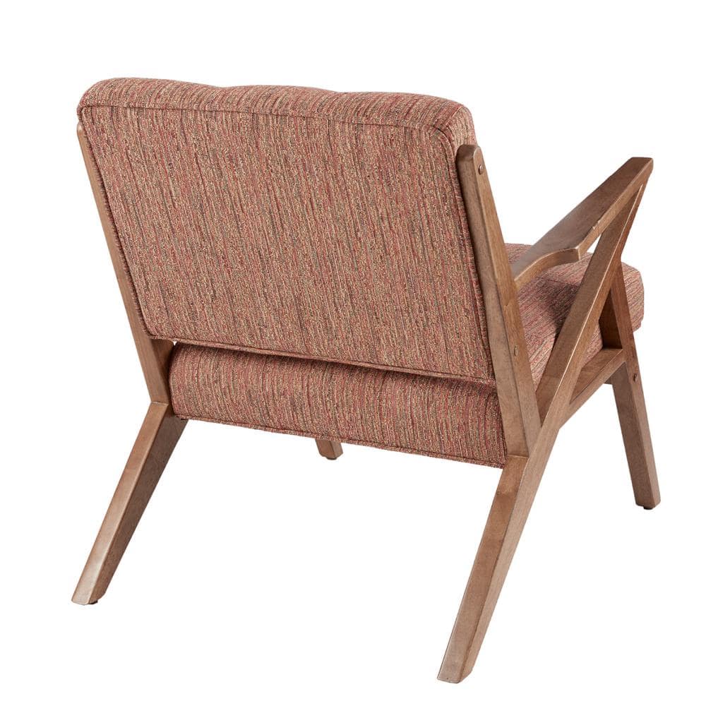 Desi Modern Orange Microfiber Wood Accent Chair