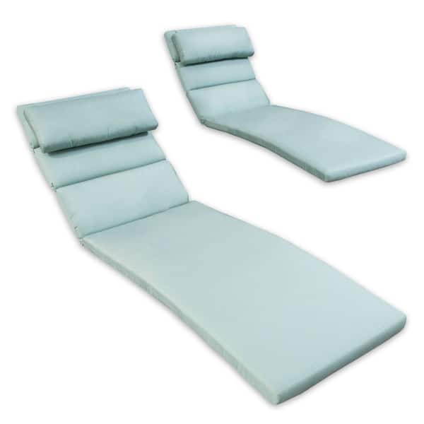 RST BRANDS Bliss Blue Outdoor Chaise Lounge Cushions (Set of 2)