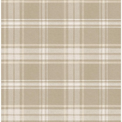 Wallpaper Plaid Brown/ Cozy Brown Plaid Wallpaper/ Removable Wallpaper/  Peel and Stick Wallpaper/ Unpasted/ Pre-pasted Wallpaper WW2249 