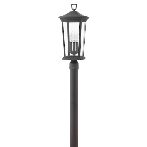 HINKLEY Bromley 3-Light Museum Black Outdoor Post Lantern
