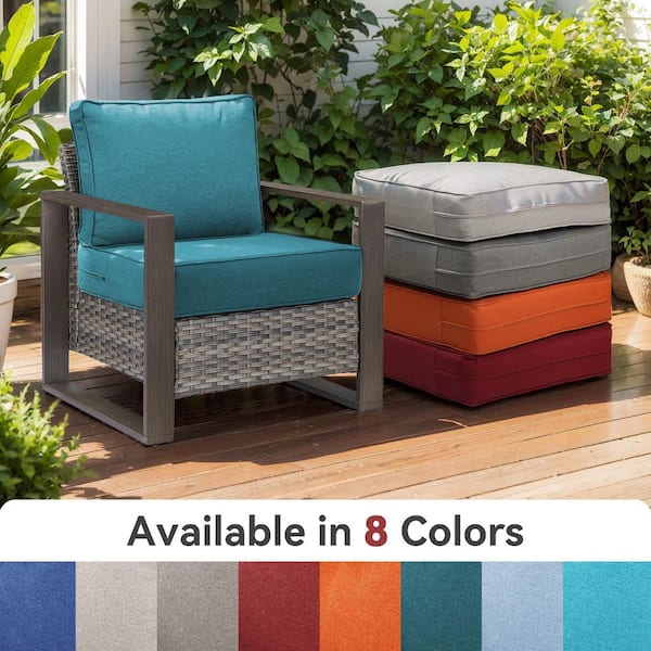 Modern 24 in. x 24 in. x 6 in. 2-Piece Deep Seating Outdoor Lounge Chair Thick Cushion Set in Peacock Green (1-Set)