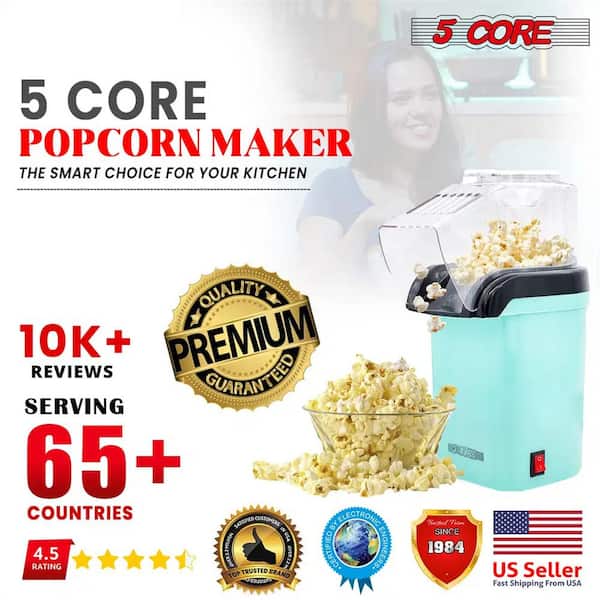 5 Core Popcorn Machine Hot Air Electric Popper Kernel Corn Maker