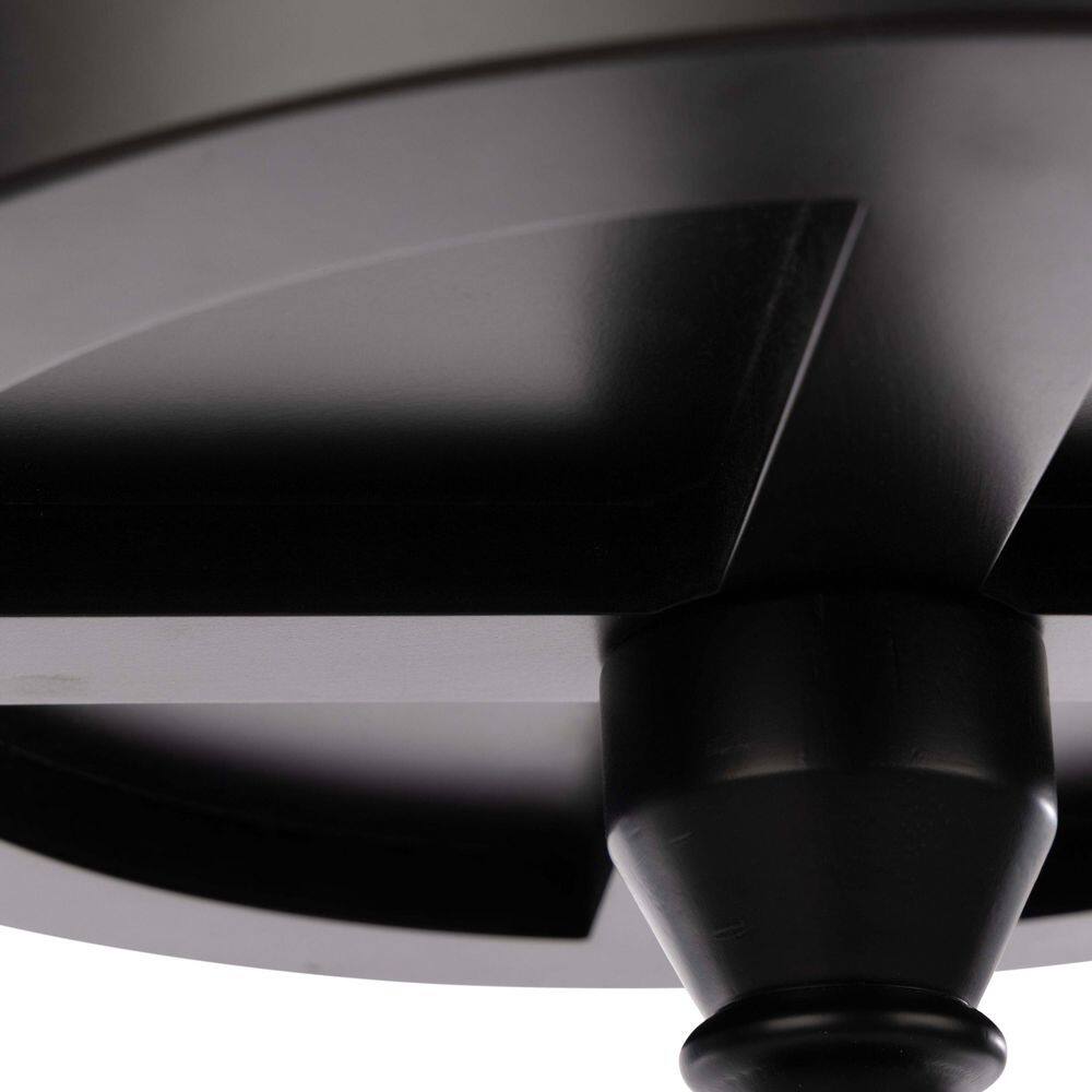 15.75 in. Round Wood Pedestal Side Table, Black - thumbnail 7
