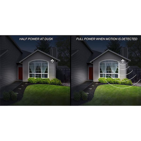 240 Degree LED Motion Sensor Light Outdoor White 3 Head Flood Security Light 1800 to 3600 Lumens Driveway Walkway