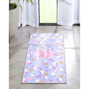 Crayola Be Sweet Lilac 20 in. x 5 ft. Runner Area Rug