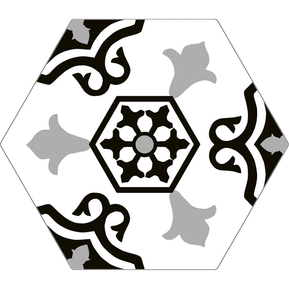 Trafale Hague Grey 8 in. x 9 in. Hexagon Encaustic Matte Porcelain Floor and Wall Tile Sample price history on PriceWatchPro
