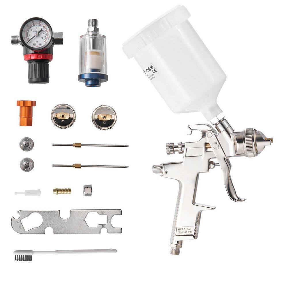 LVLP Air Spray Gun Gravity Feed Paint Sprayer Gun 3 Nozzles (1.3/1.4/1. 7mm) 600ml Capacity Automotive Paint Sprayer price history on PriceWatchPro