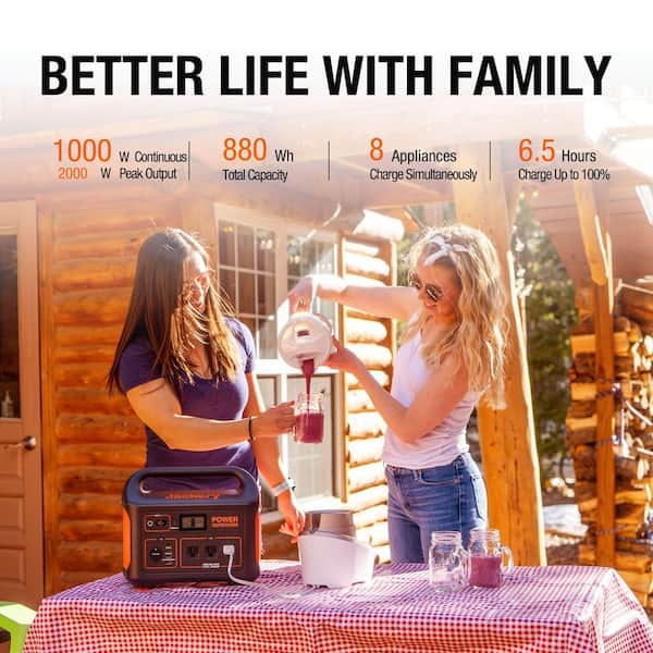 Jackery 1000-Watt Continuous Output, Solar Generator 880 Push Button Start Battery Generator with SolarSaga 100W Solar Panel