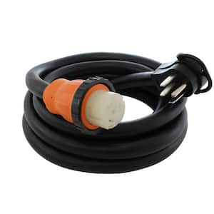 50 ft. 6/3 Plus 8/1 4-Prong 50 Amp Indoor/Outdoor Extensionc Cord in Black with Power Indicator