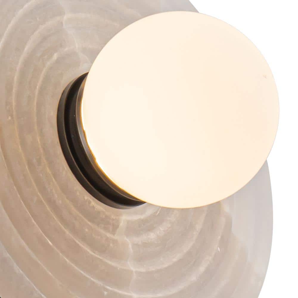 Urban Bronze Alabaster Dimmable 2-Light Vanity Fixture