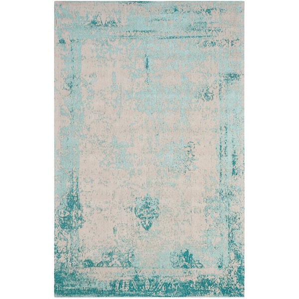 SAFAVIEH Classic Vintage Turquoise 7 ft. x 9 ft. Border Area Rug