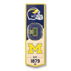 NCAA Michigan Wolverines 6 in. x 19 in. 3D Stadium Banner-Michigan Stadium