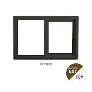 35.5 in. x 23.5 in. Select Series Vinyl Horizontal Sliding Left Hand Bronze Window with White Int, HP2+ Glass and Screen