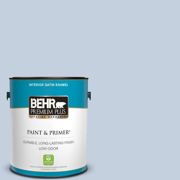 BEHR PREMIUM PLUS 1 gal. #580E-2 Saltwater Satin Enamel Low Odor Interior Paint & Primer