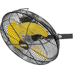 12 in. 3 Speeds Wall Mounted Fan in Yellow with 1/10 HP Premium IP44 Enclosed Motor, 2500 CFM