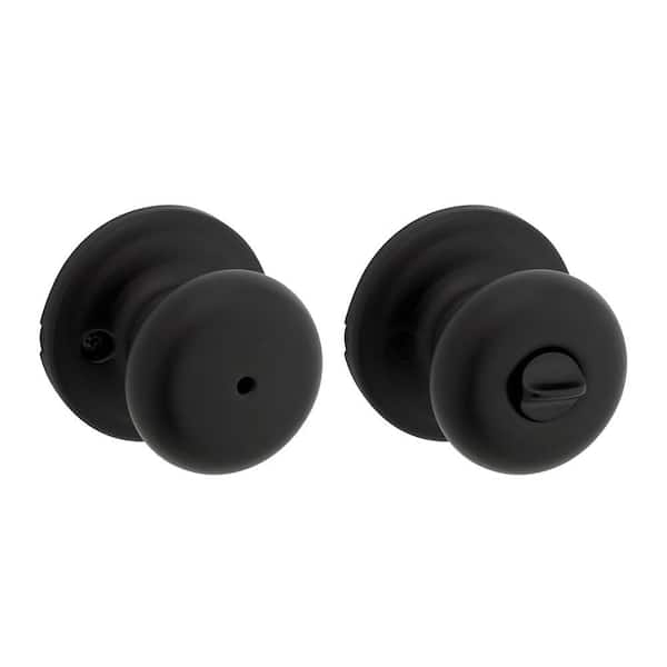 Juno Matte Black Bed/Bath Doorknob with Microban Protection