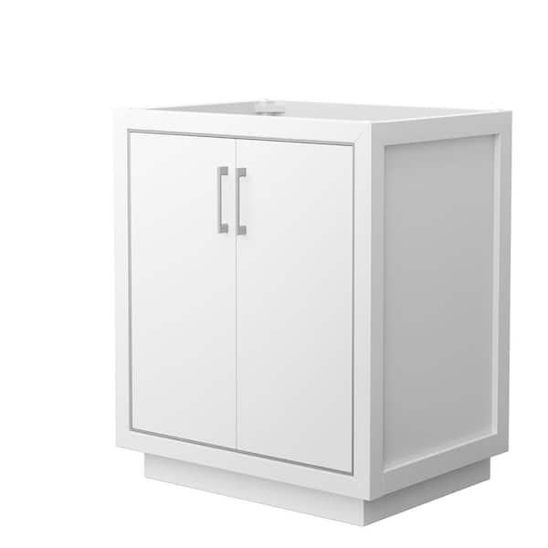 Wyndham Collection Icon 29.25 in. W x 21.75 in. D x 34.25 in. H Single Bath Vanity Cabinet without Top in White