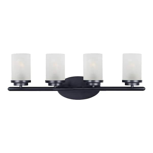 Maxim Lighting Corona 26.25 in. 4-Light Black Bath Vanity Light