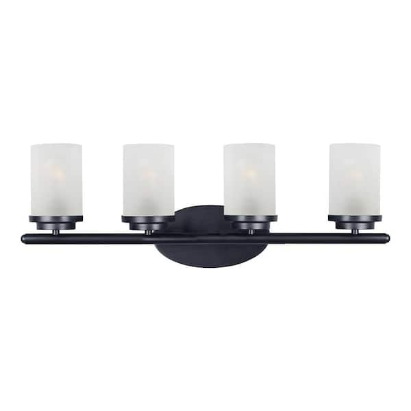 Maxim Lighting Corona 26.25 in. 4 Light Black Bath Vanity Light