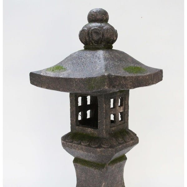 HI-LINE GIFT LTD. 27 in. Grey Stone Pagoda Lantern Garden