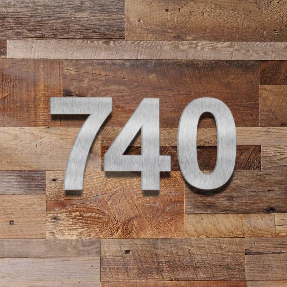 6" Stainless Steel Floating House Number 7