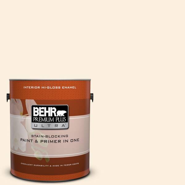 BEHR Premium Plus Ultra 1 gal. #PWN-22 Organza Peach Hi-Gloss Enamel Interior Paint and Primer in One