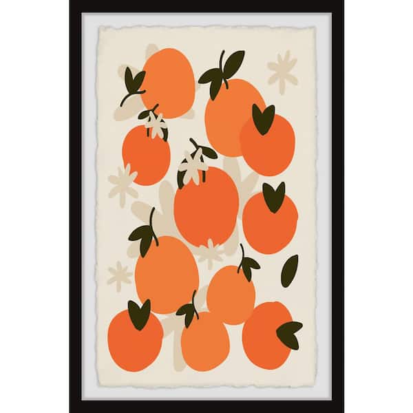 Unbranded "Juicy Oranges" by Marmont Hill Framed Food Art Print 30 in. x 20 in.