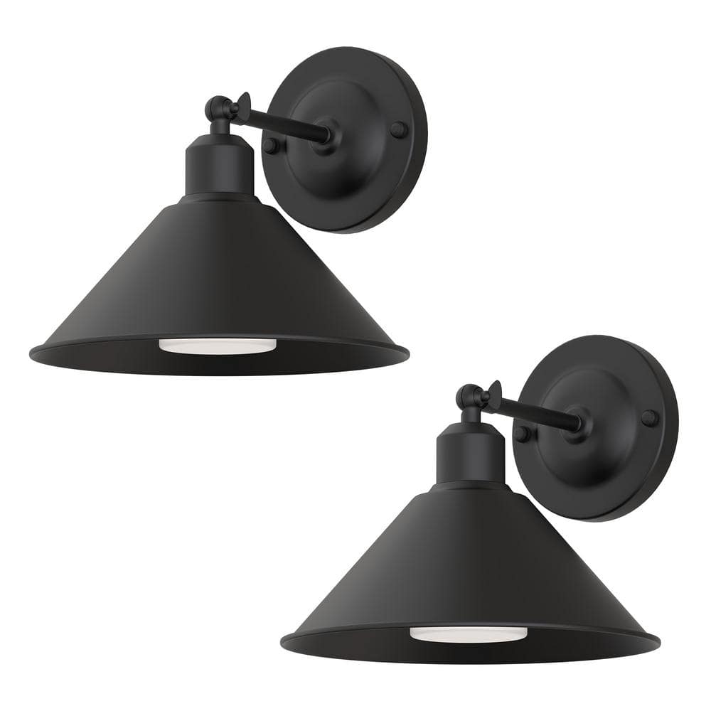 9 in. 1-Light Black Dimmable Wireless Wall Sconces, LED Lights with Remote Control for Bathroom (2-Pack) price history on PriceWatchPro