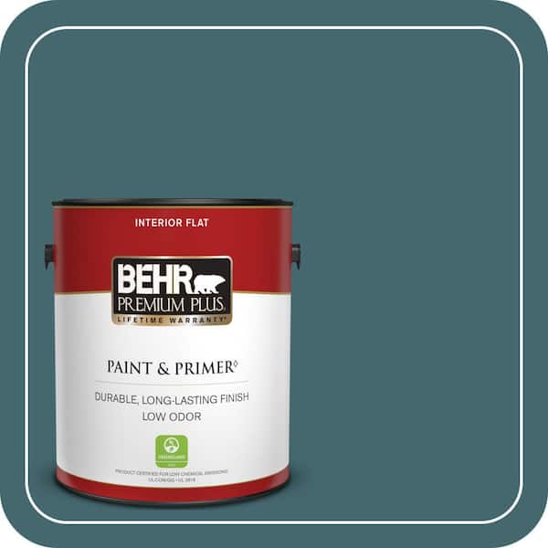 BEHR PREMIUM PLUS 1 gal. Home Decorators Collection #HDC-AC-05L Jade Flat Low Odor Interior Paint & Primer