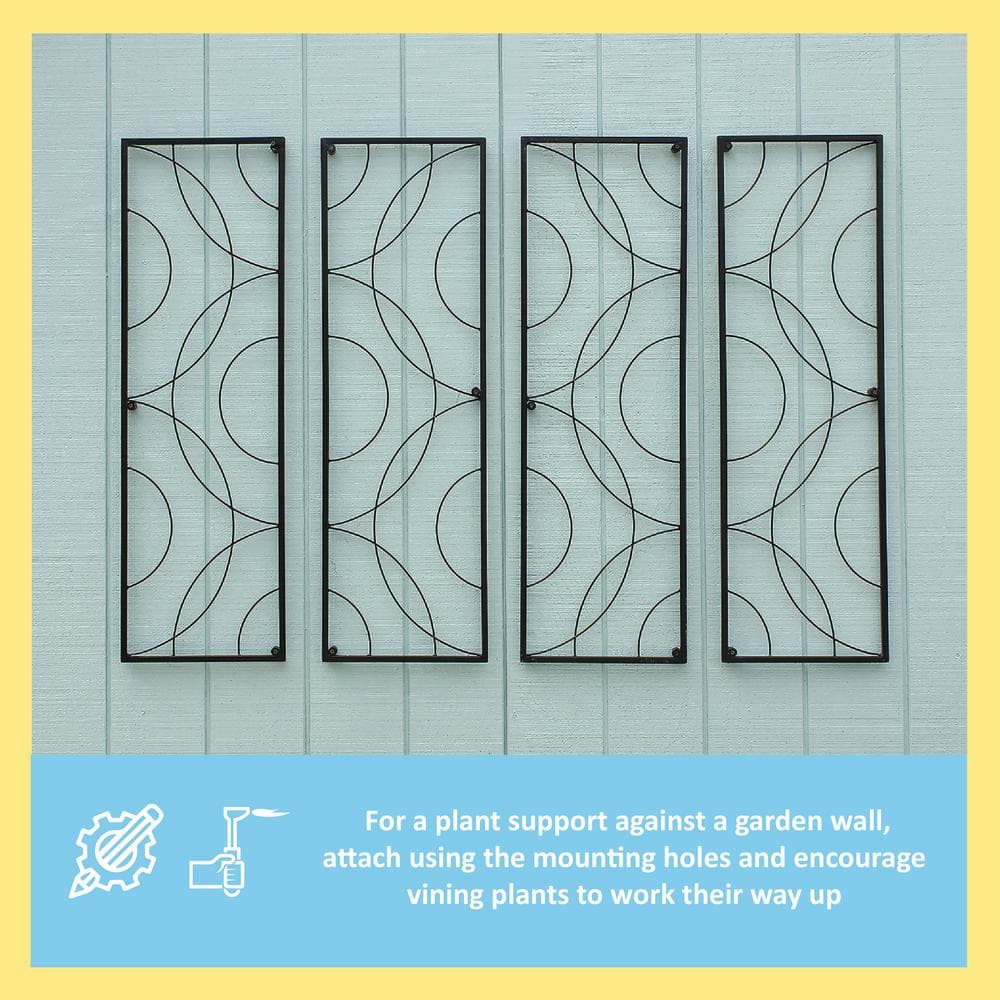 Black Wrought Iron Modular Wall Trellis Set