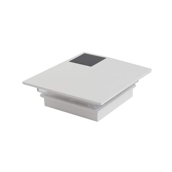 Classic 4 in. x 4 in. White Plastic Pyramid Solar Post Cap (2-Pack)