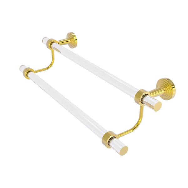 Allied Brass Pacific Beach Collection 36 in. Wall Mounted Double Towel Bar in Polished Brass