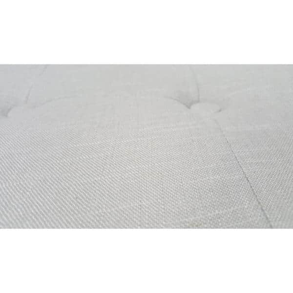 Contemporary Grey Linen Blend Tufted Accent Bench