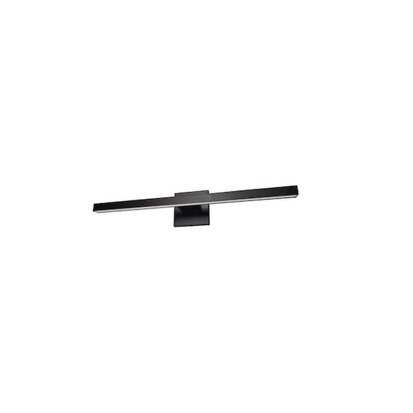 Dainolite Arandel 23.75 in. 1-Light Matte Black Integrated LED Vanity Light Bar with Dimmable Light
