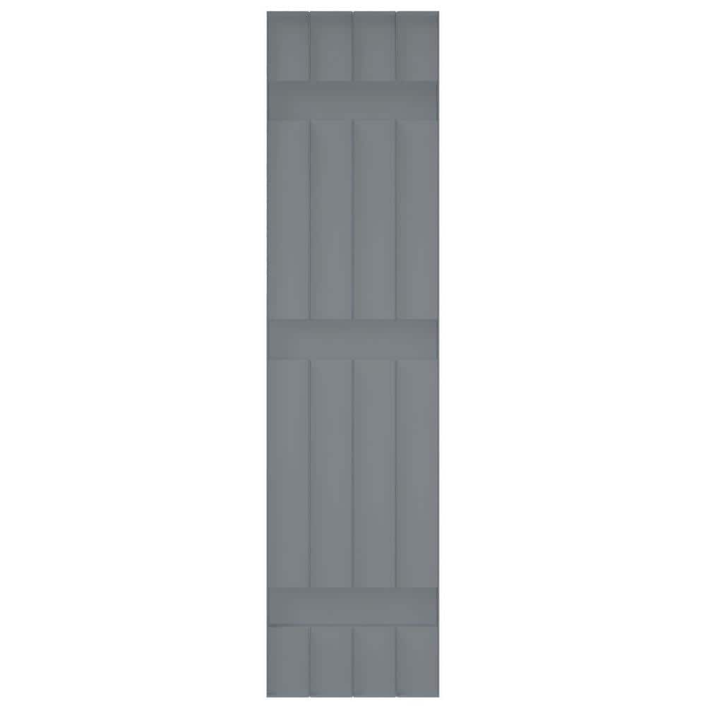 Platinum Gray Vinyl Board and Batten Decorative Shutters, 14" x 63"