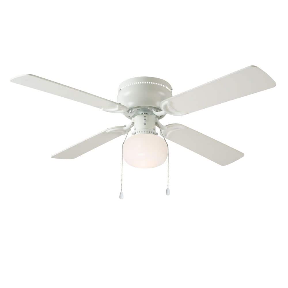 Hampton Bay Littleton II 42 in. LED Indoor Matte White Ceiling Fan